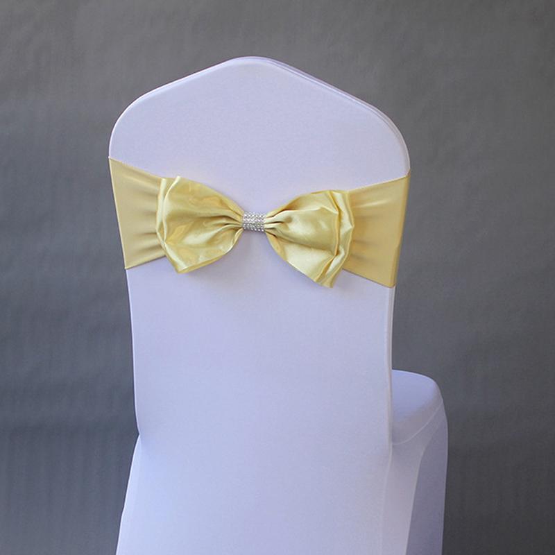 Chair Sash Satin Chair Sash Lycra Bow Tie Wedding Banquet Hotel Party Decoration