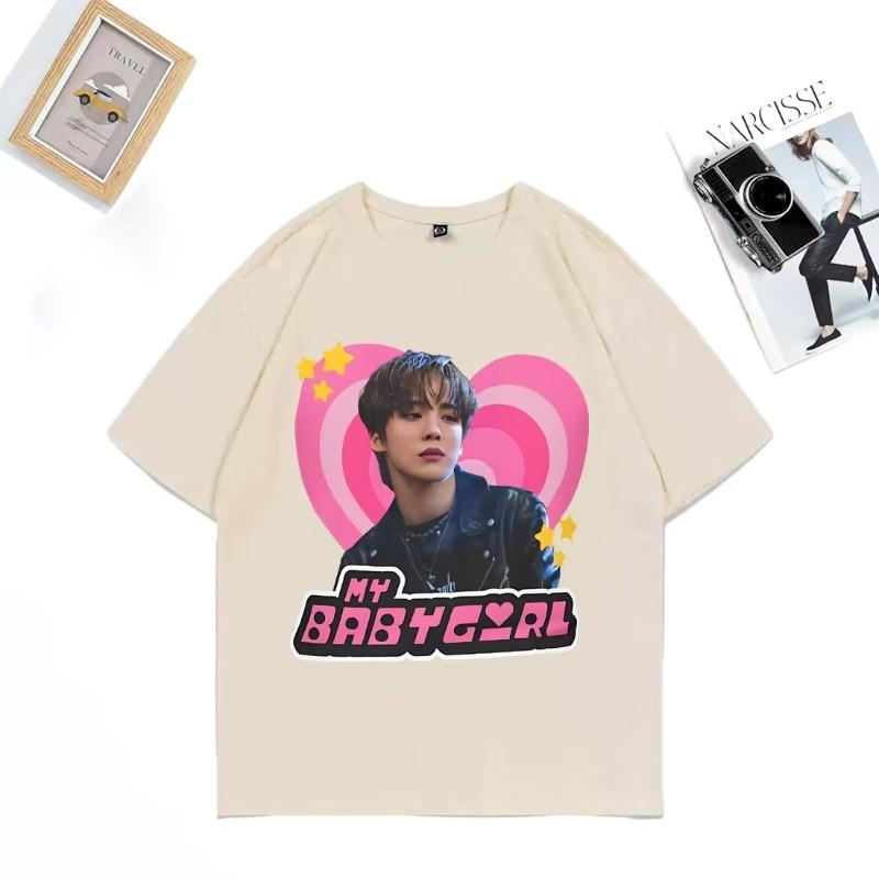 Ateez Yunho Youth Y2k Babygirl Graphics T Shirt Men Women Vintage 100% Cotton Short Sleeve T Shirt Unisex Casual Summer Tops