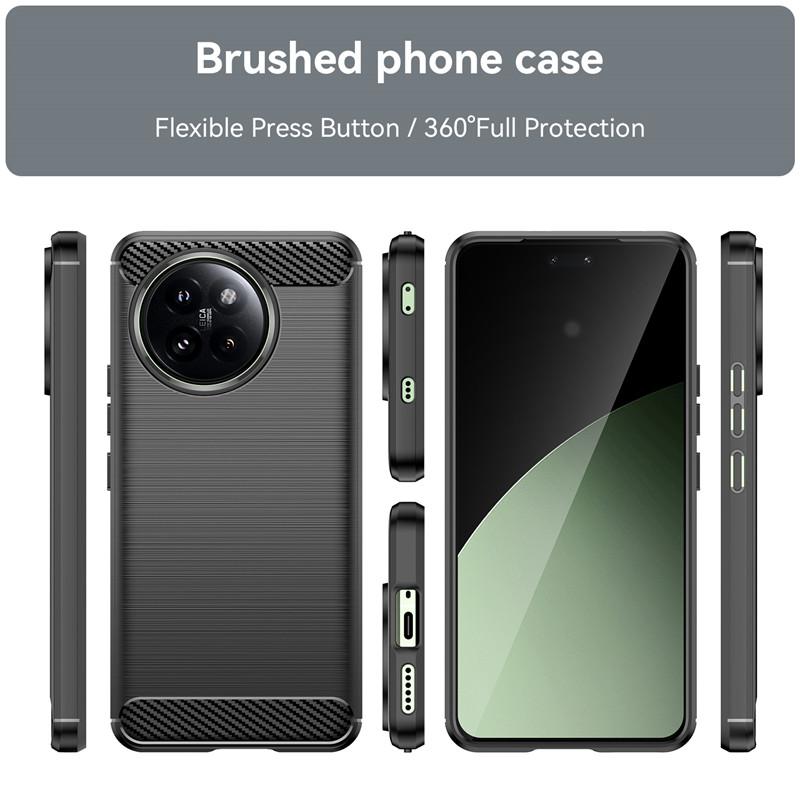 For Xiaomi 14 Civi Case For Xiaomi 14 Civi Cover 6.55 Inch Carbon Fiber Shockproof Silicone Protective Bumper For Xiaomi 14 Civi