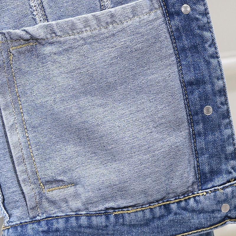 Women's Denim Jacket Spring and Autumn Casual Versatile Embroidered Retro Mid-length Top