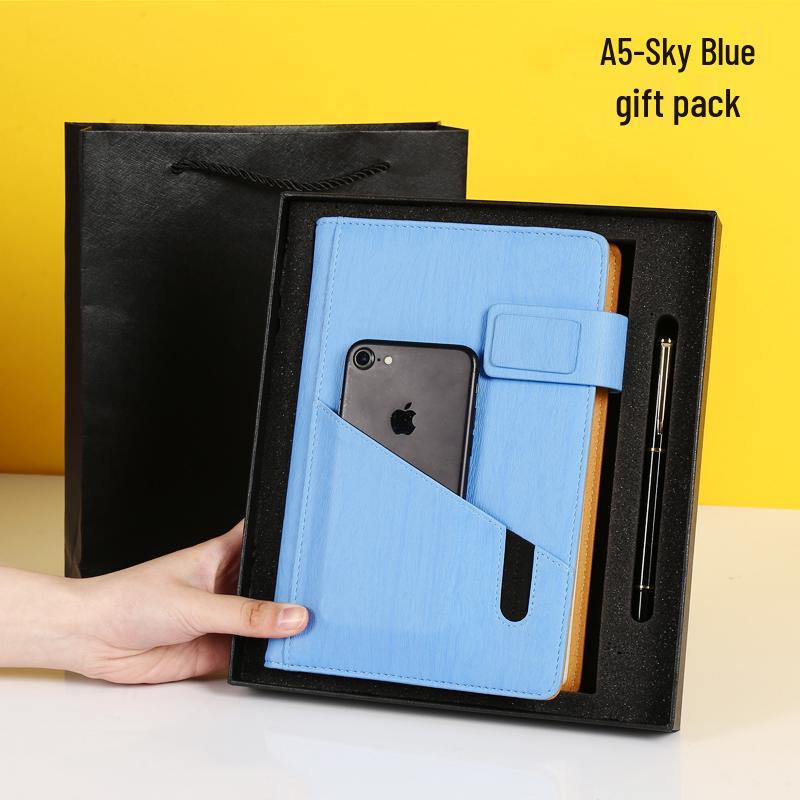 Multifunctional Red Business Notepad with Ins Style for Meetings & Daily Records