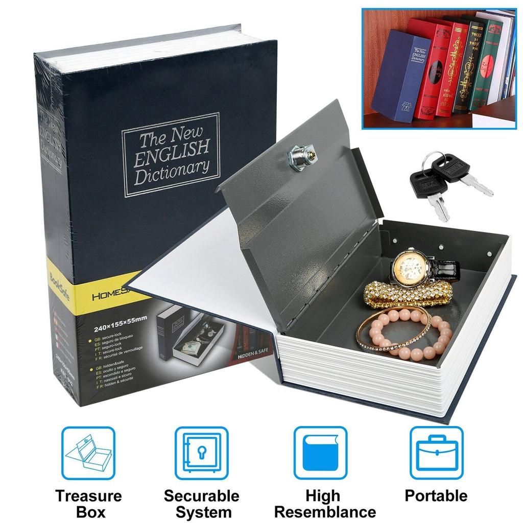 Dictionary Secret Book Hidden Safe With Key Large Space Security Money Locker For Storing Jewelry Cash Credit Cards