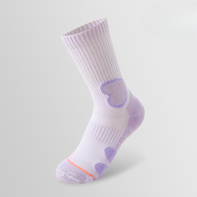 

Женские весенне-летние однотонные профессиональные спортивные носки-гольфы с махровой подошвой для бега 1 pair фиолетовый