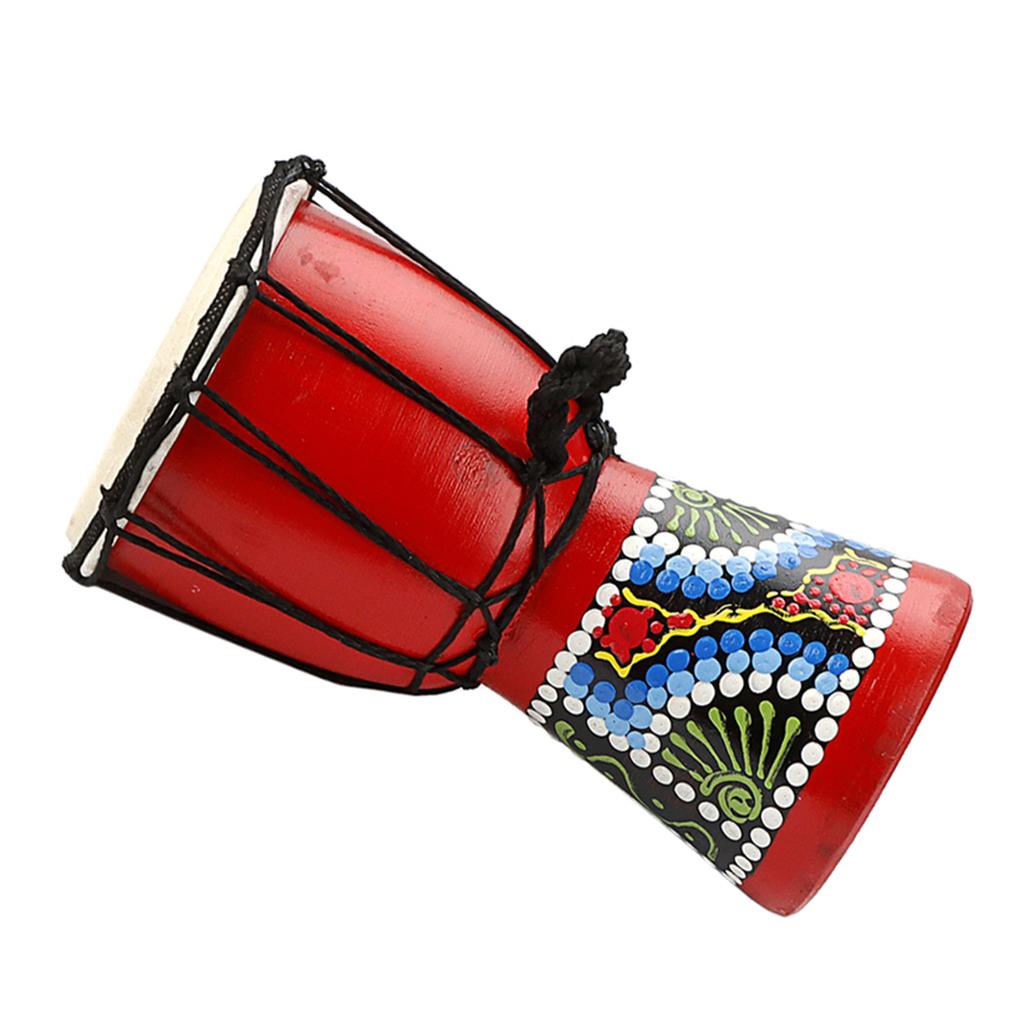 African Drum Unique Pattern Small Hand Drum Professional Percussions Instrument Rhythm Playing Toy for Kindergarten