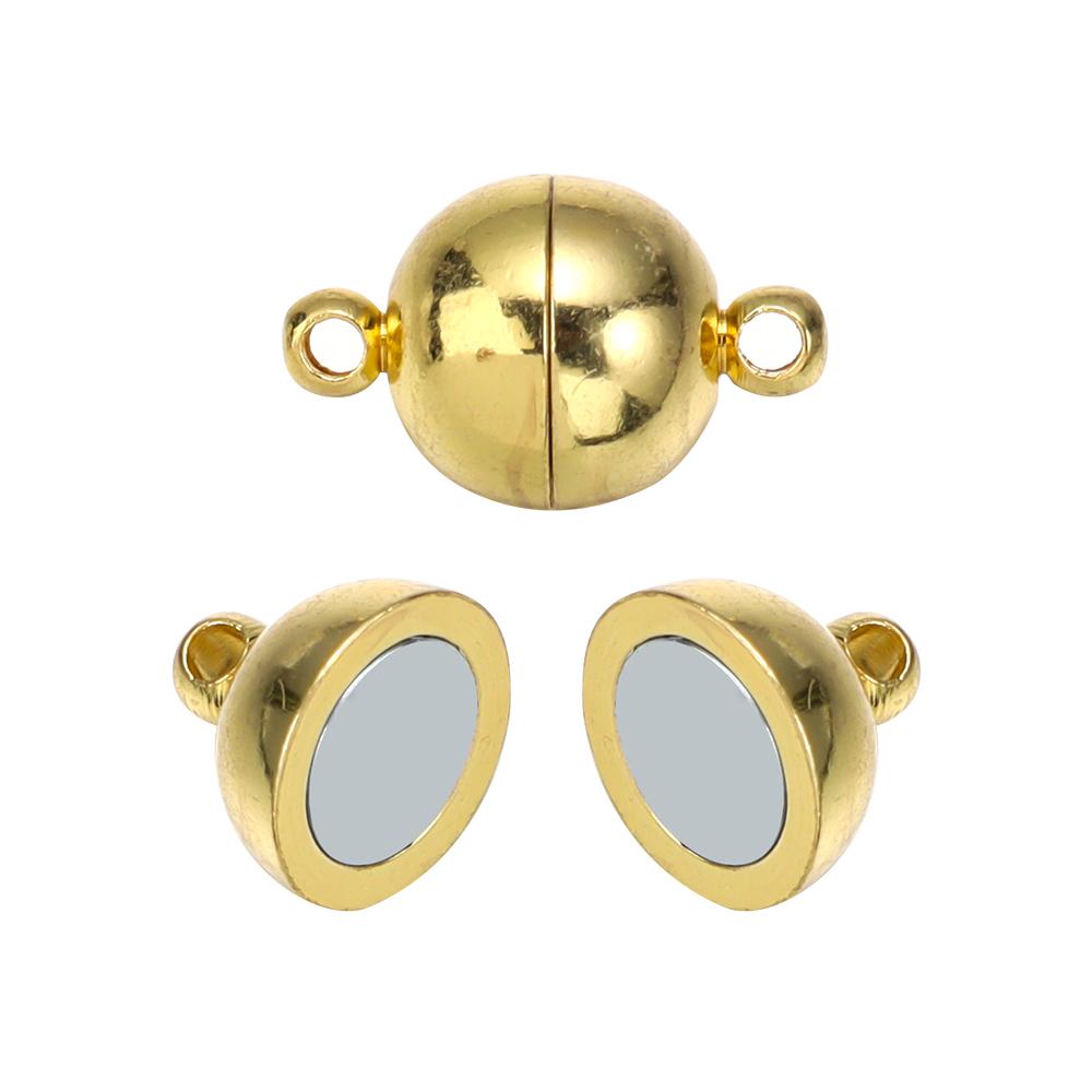 5Sets 6 8 10 12 14mm Copper Magnetic Clasps Ball Shape Strong Clasps For Necklace Connection DIY Leather Bracelet Jewelry Making