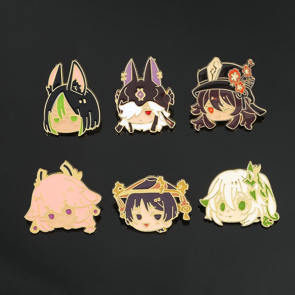 Original Fantasy Badge Walnut Lapel Pin Cartoon Character Alloy Brooch