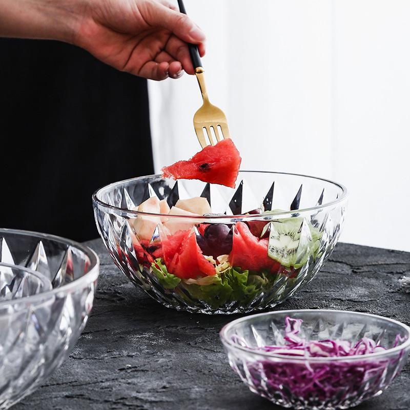 Salad Bowl Tableware Fruit Vegetables Acrylic Clear Bowl Round Dinner Kitchen Dinnerware Multi Size Cookware Creative Plastic