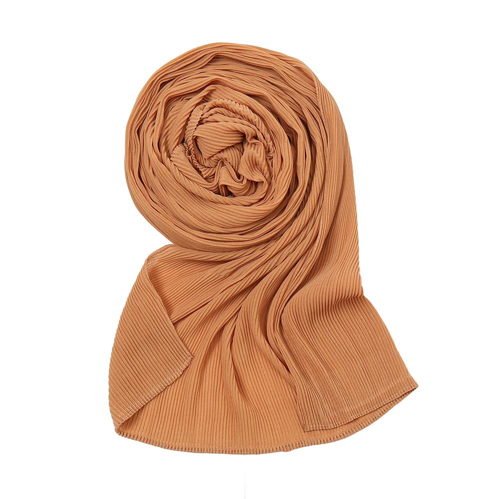 New Autumn Chiffon Wrinkles Scarf For Women Lady Solid Color Thin Scarves Soft Shawl Foulard Viscose Spring Female Wrap Shawls