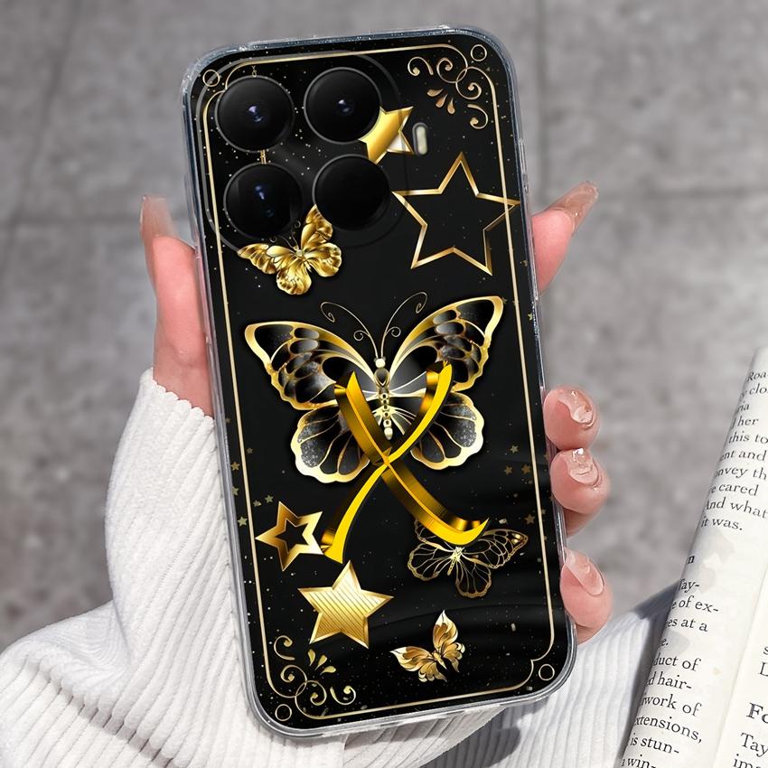 Für Xiaomi 15T 14T 12T 15 14 13 12 Pro 12X 12S 5G Wunderschöne Schmetterlingsbuchstaben Handyhüllen Transparentes Silikon Rutschfeste Rückseitenabdeckungen Für Xiaomi Hülle