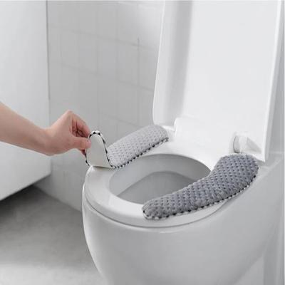 Asiento de Inodoro Lavable Suave Calentador Adhesivo Alfombrilla Cubierta Almohadilla Cálida Para Accesorios de Baño