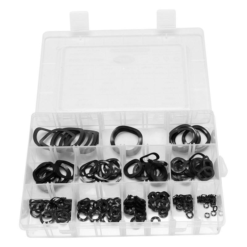ABYA 320Pcs Carbon Steel Compression Type Wavy Wave Crinkle Spring Three Wave Washers Assortment Kit