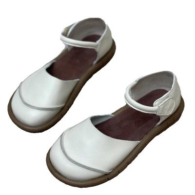 Καλοκαιρινά Δερμάτινα Μπαλαρίνες Γυναικεία Ρετρό Παπούτσια Δέρμα Μαλακά Γυναικεία Σανδάλια Παπούτσια για Ηλικιωμένους