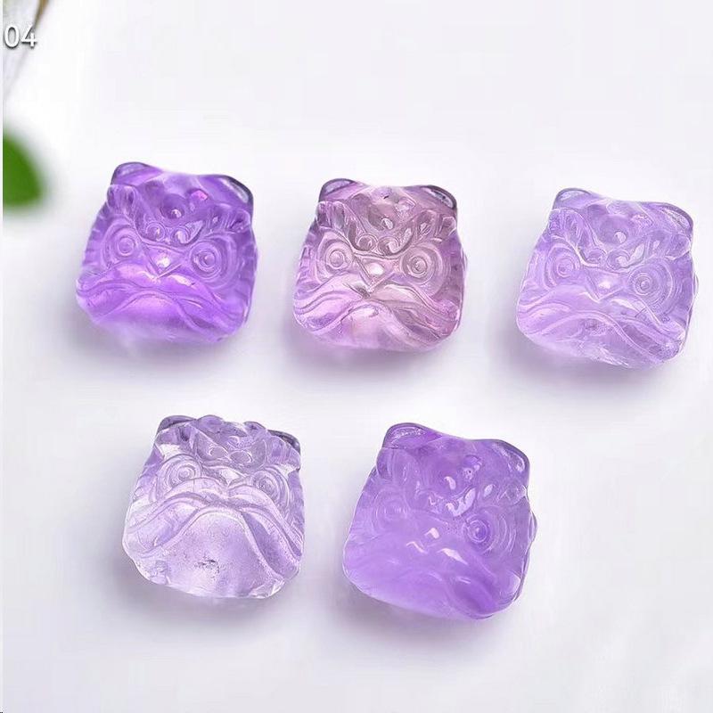 Amethyst Butterfly Flower Charm: Buddha, Nine-Tailed Fox, Cat, Rabbit, Crystal Bear Pendant