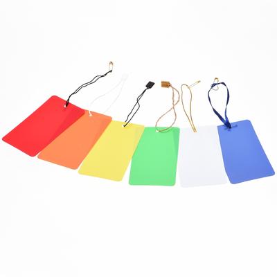200 Pack Waterproof Eyelet Hole Plastic Shipping Tags Blank Labeling Tags for Product Identification Tags 3.5x6cm