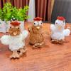 Funny Egg-laying Chicken Keychain Plush Stuffed Bag Pendant Squeaking Plush Doll Toy  Kids