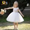 2025 Little Flower Girl Princess Dress - White Puffy Tulle for Weddings & Piano Performances