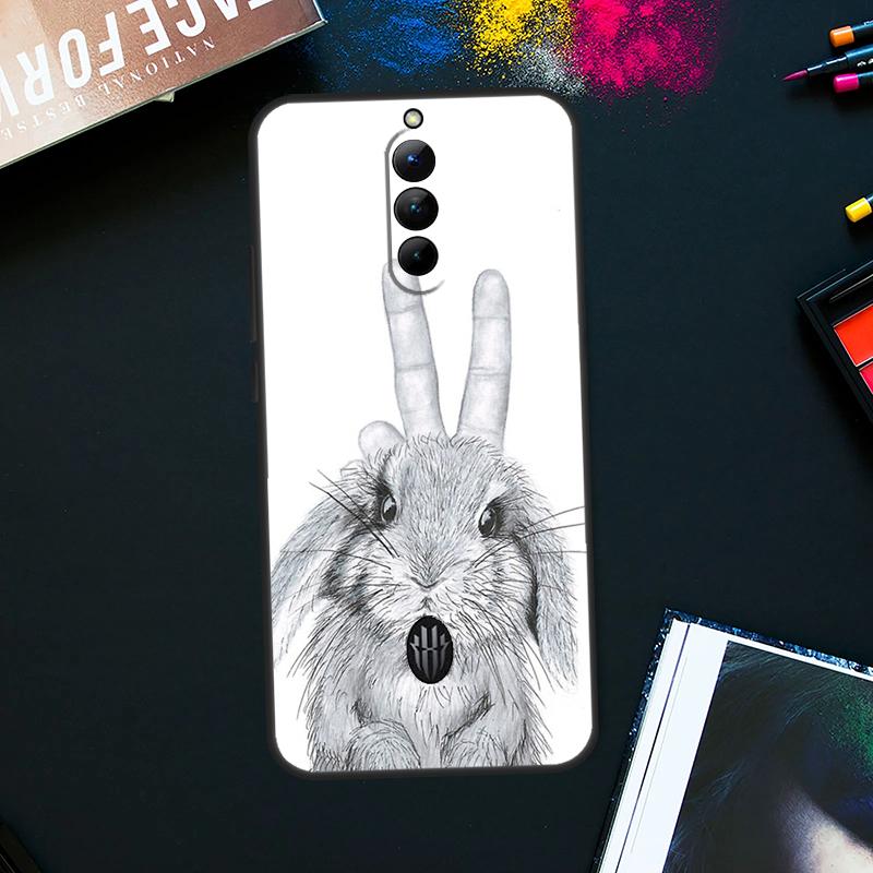 Cute Bunny Rabbit Case For ZTE Nubia Red Magic 9 Pro Plus RedMagic 8 8S Pro Plus 6 7 6S 7S Pro 5G 5S 6R Cover