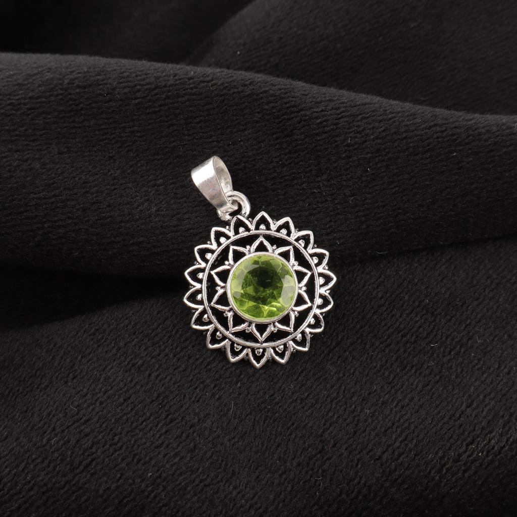 Wonderful Peridot Gemstone Pendant, 925 Solid Sterling Silver Jewelry, Handmade Beautiful Pendant For Wedding Gift