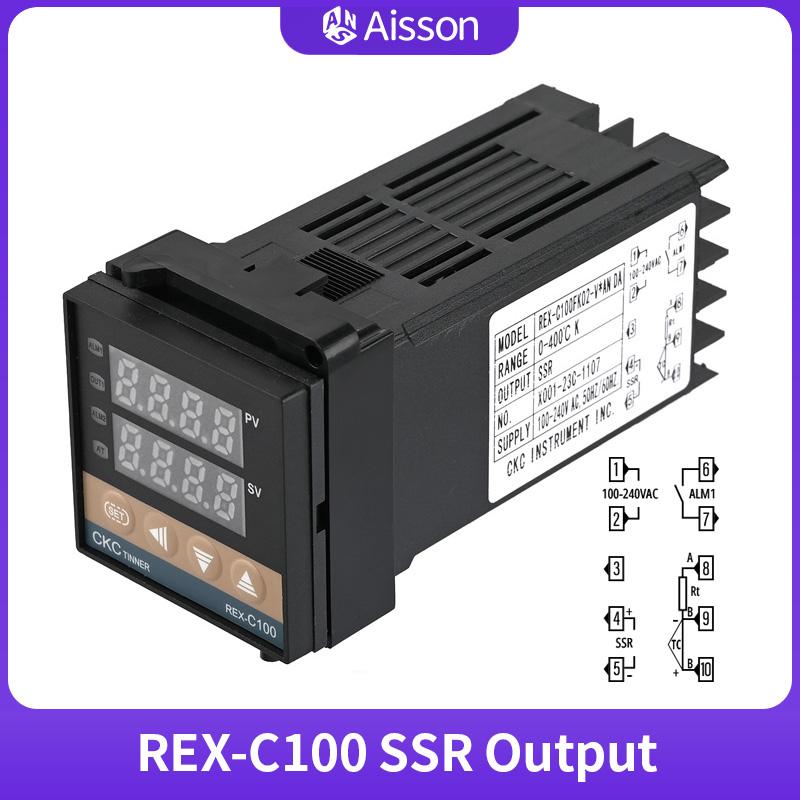 

REX-C100 PID Temperature Controller K Type Single Input Digital Display Thermostat AC110V-240V Relay SSR Output 400℃ C100 SSR K-type