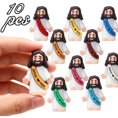 10/60ks Mini Ježíšovy dekorace Kreslená sada soch pro sváteční párty Scénická dekorace Slavnostní figurky do místnosti Vánoční Velikonoční dárky
