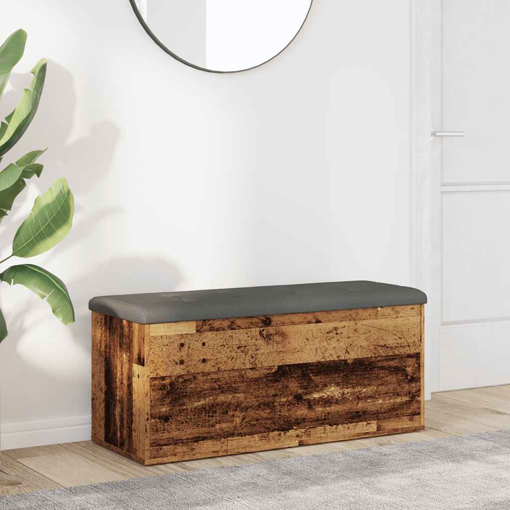 Storage Bench with Rustic Wood Look 102 X 42 X 45 Cm Engineered Wood