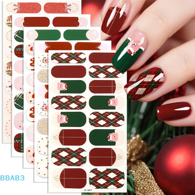 Christmas Series Full Cover Nail Stickers Snowflake Nail Decal Women Self Adhesive Manicure Designer Nail Art Sticker Decoration