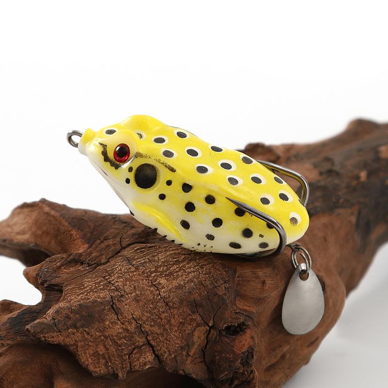 1Pc 75Mm Frog Lure Fishing Lures Double Hooks Topwater Ray Frog Artificial Crankbait Spoon Artificial Soft Bait Minnow Crank