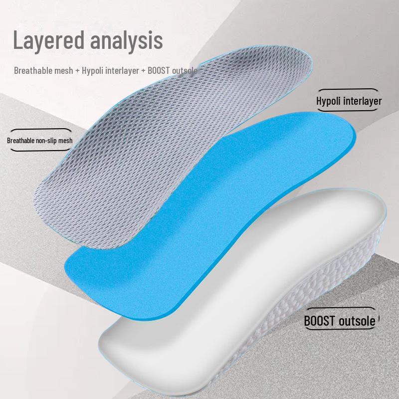 4D Popcorn Design Height Increase Insoles with Arch Support and Shock Absorption for Men and Women