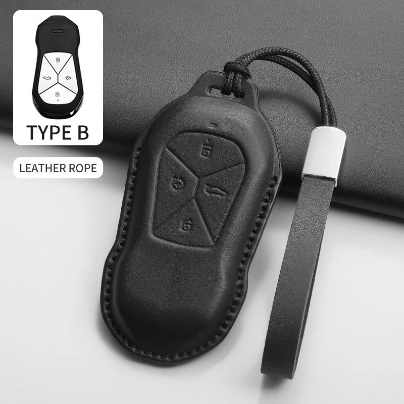 

Cover For Xiaopeng Xpeng P5 P7 G3 G6 G9 G3i 2021 2022 Car Keychain Protective Cover PU Leather Car Key Case