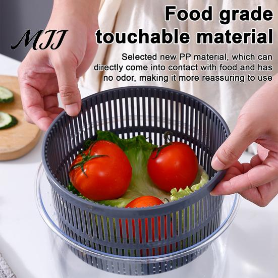 Manual Vegetable Prep Tool Dehydrator, Hand Crank Plastic Salad Spinner, Double-layer Portable Spinner for Restaurants Separable Food Dryer