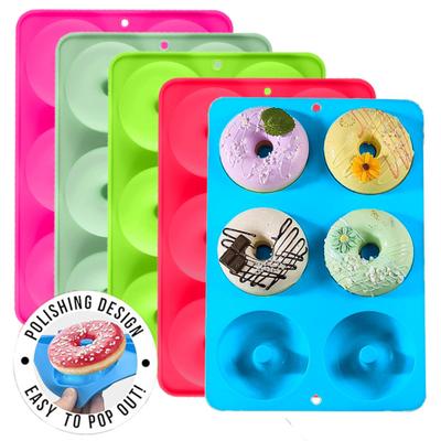 Silicone Muffins Donut Mold 6 Cups Dessert Mold Non-Stick Baking Pan for Doughnut Making Pastry Chocolate Cake Dessert DIY Bakeware