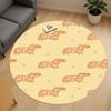 1pc Hippo Flower Round Chair Mat Area Rug - Non-Slip, Floor Mat for Office, Bedroom, and Indoor Decor C1125034