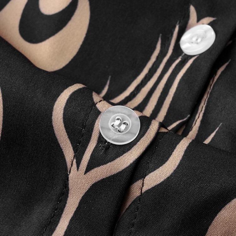 Women Summer High Waist A Line Dress Short Sleeve Ethnic Printed Lace Up