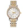 Elegant Women's Two Tone Crystal Watch Stainless Steel Band Quartz Wristwatch Ladies Dress Watches