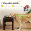 Raised Dog Bowl, Foldable Elevated Dog bowls with Slow Feeder, 4 Adjustable Heights, for Small Medium Large Breeds