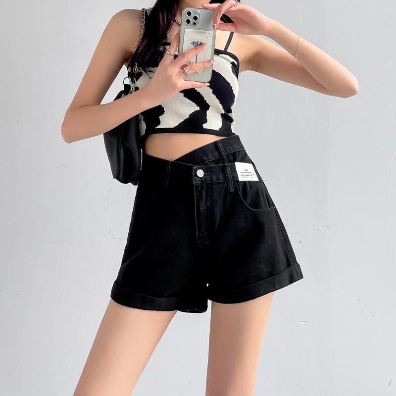 High Waist Jeans Shorts Women Summer Loose Denim Shorts Fashion Straight Five-point Pant Y2K Clothes Bottoms