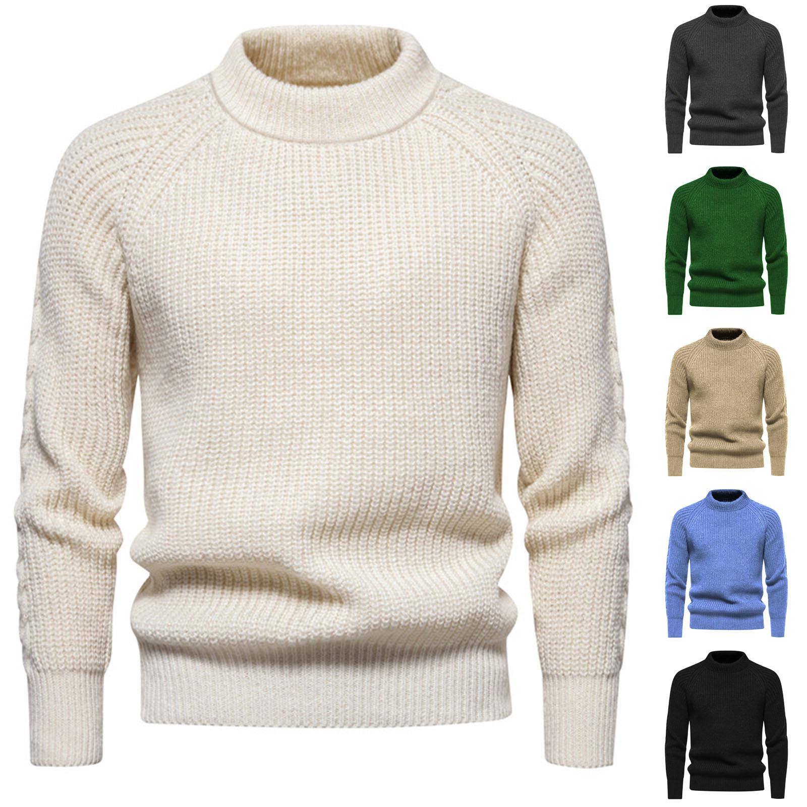 

Мода для отдыха с длинным рукавом Slim Fit вязаный свитер пуловер свитер L чёрный