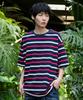 Gluck Gt141 Multi-Stripe Pocket T-Shirt (Navy)