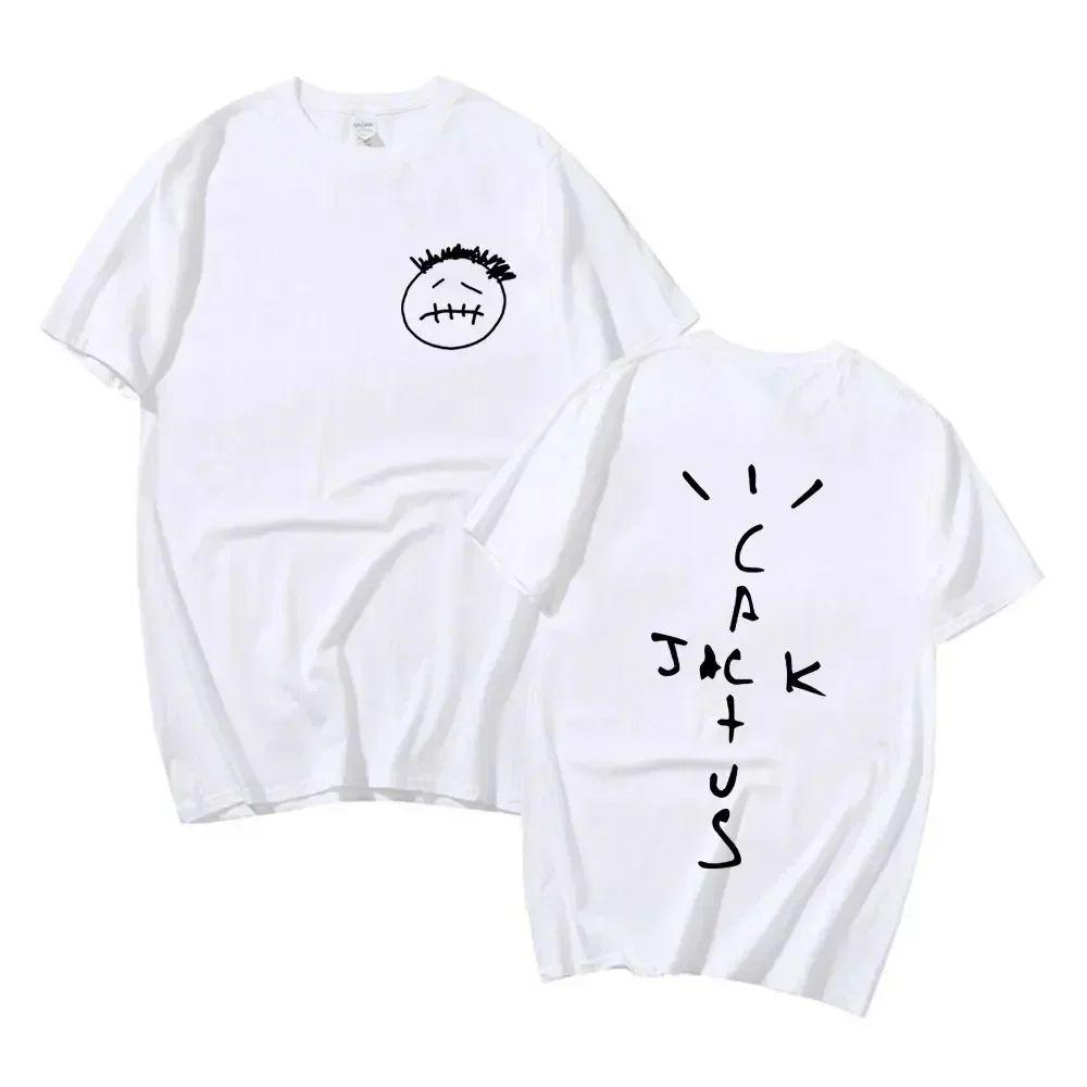 Fashion Hip Hop T Shirt Casual Short Sleeve T-shirt Rapper Cactus Jack Music Album T Shirt Casual Loose Tops Aesthetic Clothes