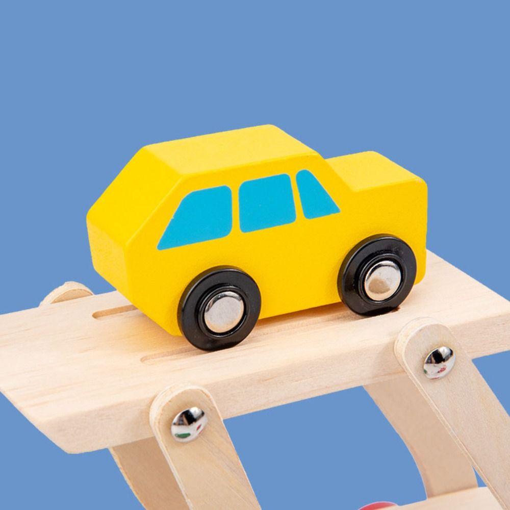 Building Blocks Double Layer Car Model Simulation Wooden Transportation Toys Birthday Christmas