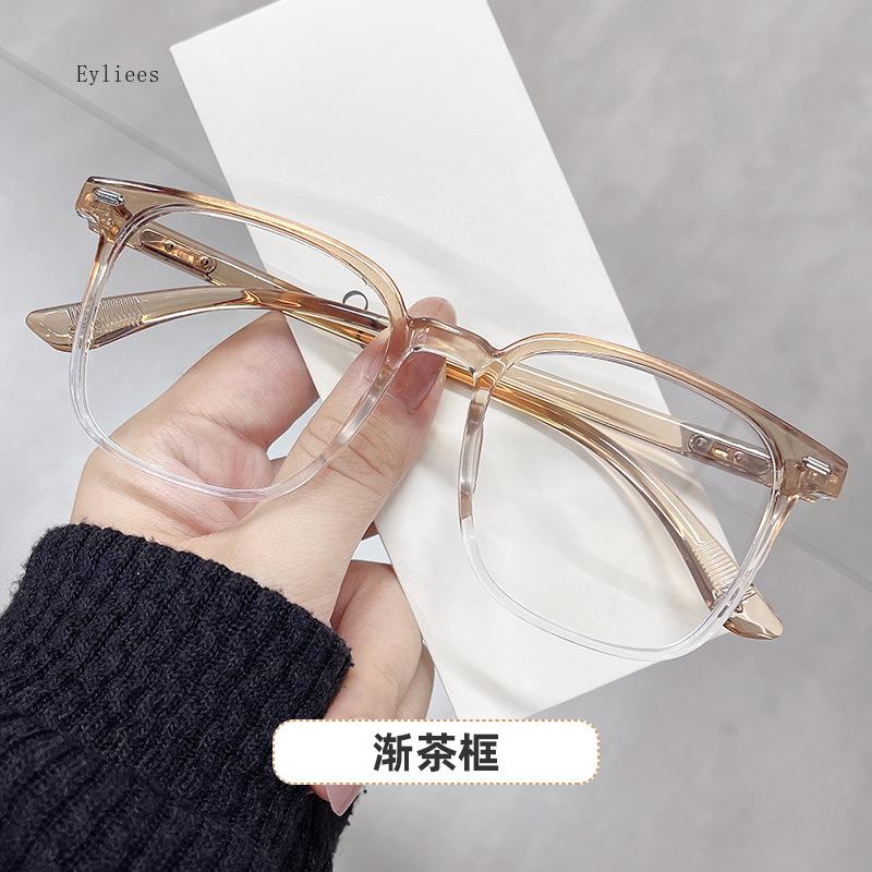 4 New Retro Anti-Blue Light Glasses Girl Square Frame Plain Glasses Blue Light Bezel Transparent Eyewear Glasses For Women