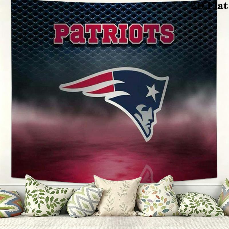 New England Patriots Wall Tapestry Aesthetic Wall Hanging Printed Fabric Blanket Decorative Tapestries for Bedroom Living Room Home Decor