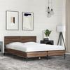 VidaXL Bed Frames Brown Oak 120x200 Cm Engineered Wood and Metal, Bed, Bedroom Furniture, Slatted Base, Bed 3279996