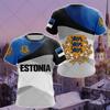 Estonia Flag Coat of Arms Graphic Tee Summer Casual Pullover Men's Fashion O-neck T-shirts Boys Oversized Short Sleeve Tops