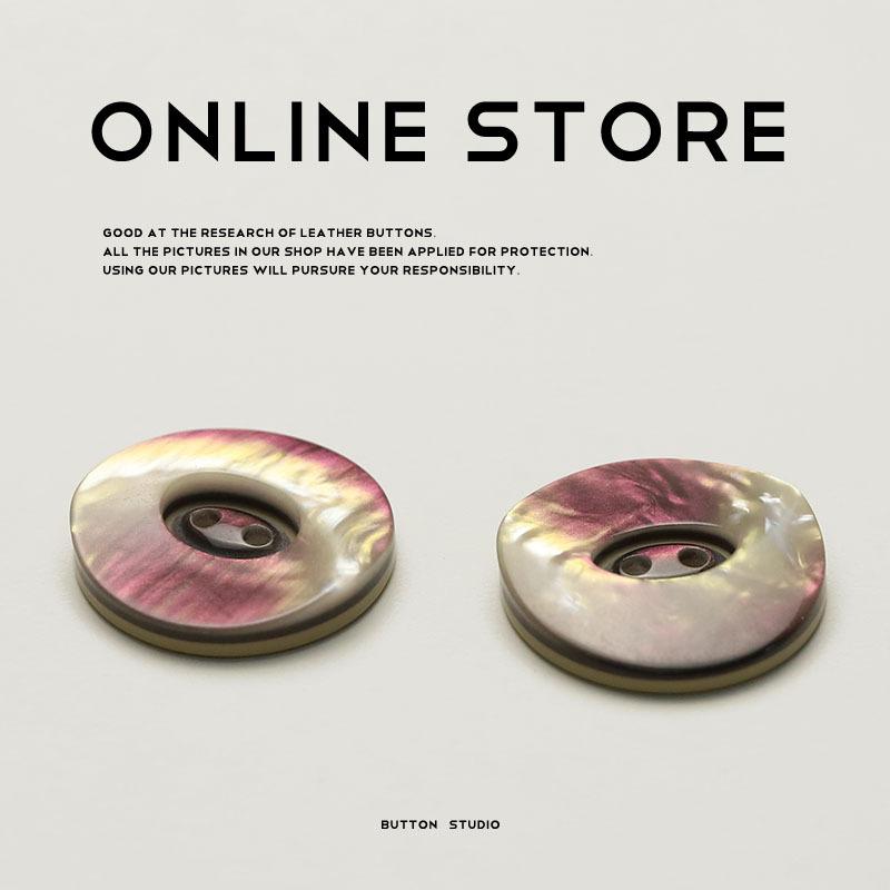 

5Pcs Two-Eye Imitation Shell Button Resin Double-Sided Nylon Coat Decorative Button Autumn And Winter Sweater Jacket Clothing Button 1 #[25mm LY3980 Two Eyes Half Moon Color]
