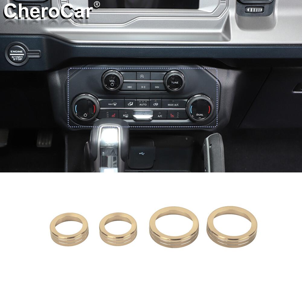 Gold Air Condition AC Radio Switch Knob Trim Cover For Bronco +  Accessories