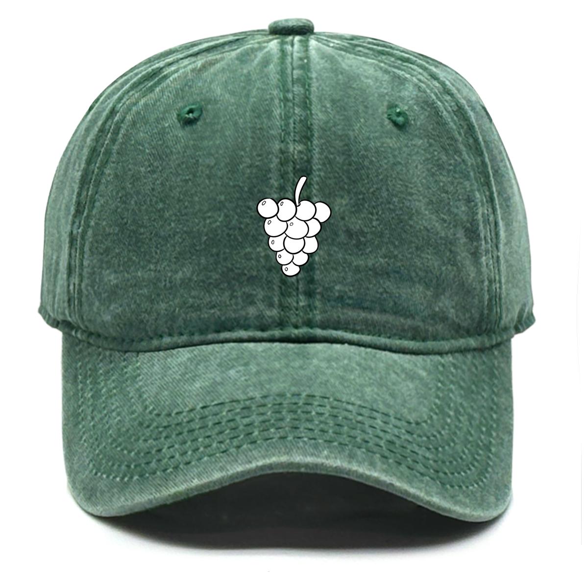 

Регулируемая бейсболка с принтом белого винограда, фруктовая сетчатая шляпа, легкая, с изогнутым козырьком, выстиранная однотонная кепка-снэпбек as the picture зелёный