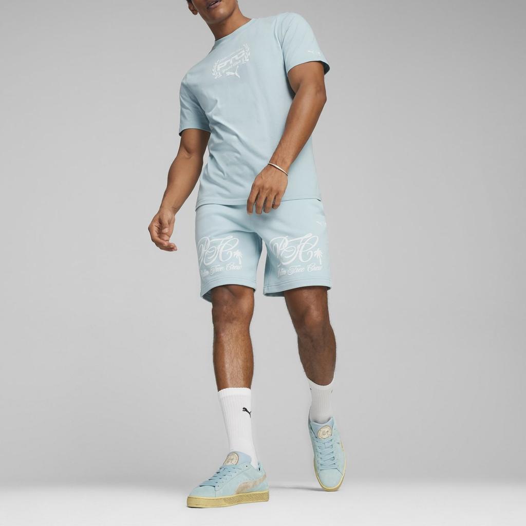 Puma X Palm Tree Crew T Shirt Men's Light Blue 624726-22