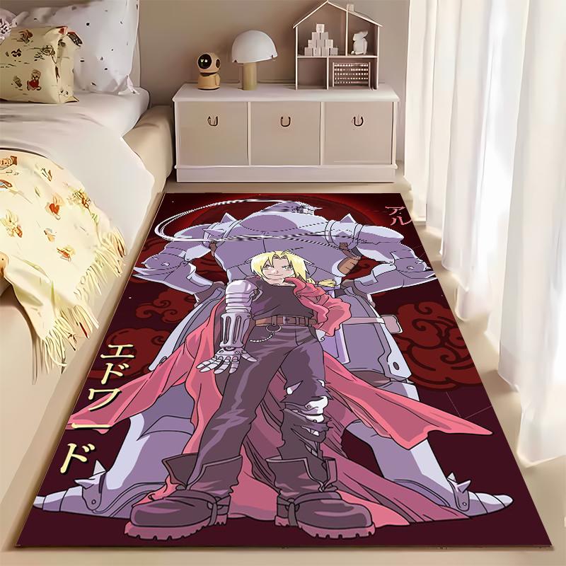 Anime-Charakter-Design-Teppich mit rotem Hintergrund und Roboter-Thema, geeignet als Antirutsch für Wohnzimmer, Schlafzimmer, Sofas