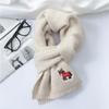 Womens Winter Acrylic Knit Scarf With Horse Embroidery Red Warm Wrap Gift Party Office